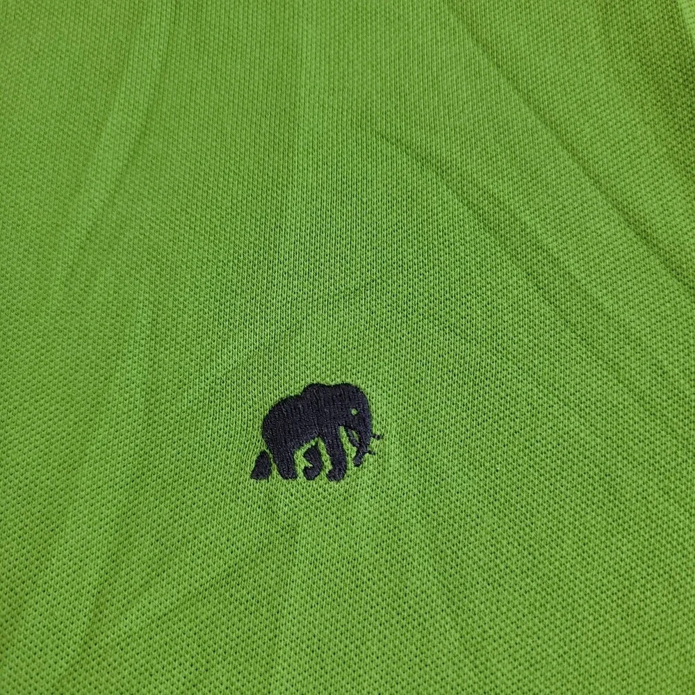 Banana Republic Polo Shirt Mens Large Elephant Logo Green Short Sleeve Golf Prep